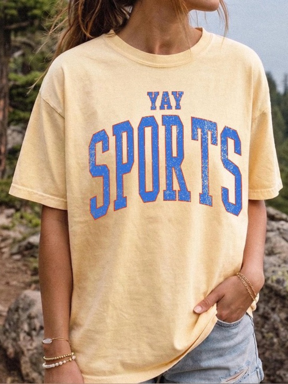 YAY Sports Shirt, Football Season T-Shirt, Collegiate Graphic Comfort Color Tee